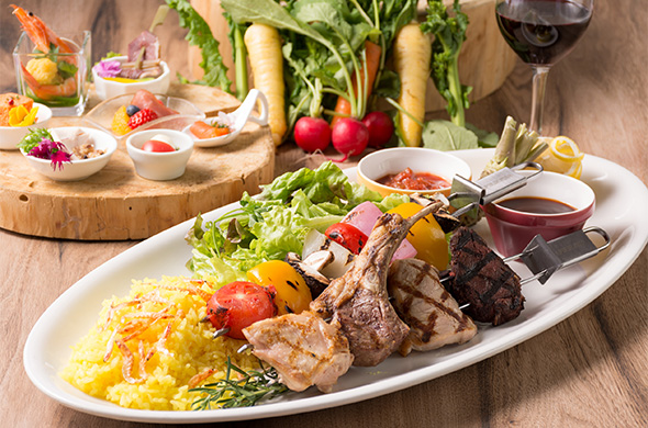 Izu Local Meats & Vegetables Brochette